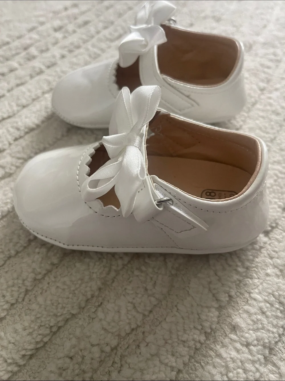 Source Unknown White Bow Strap Baby Walker Shoes